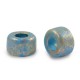 DQ Greek Ceramic beads 9mm Gold spot - Aquamarine blue